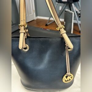 Michael Kors Black and Tan Tote Bag